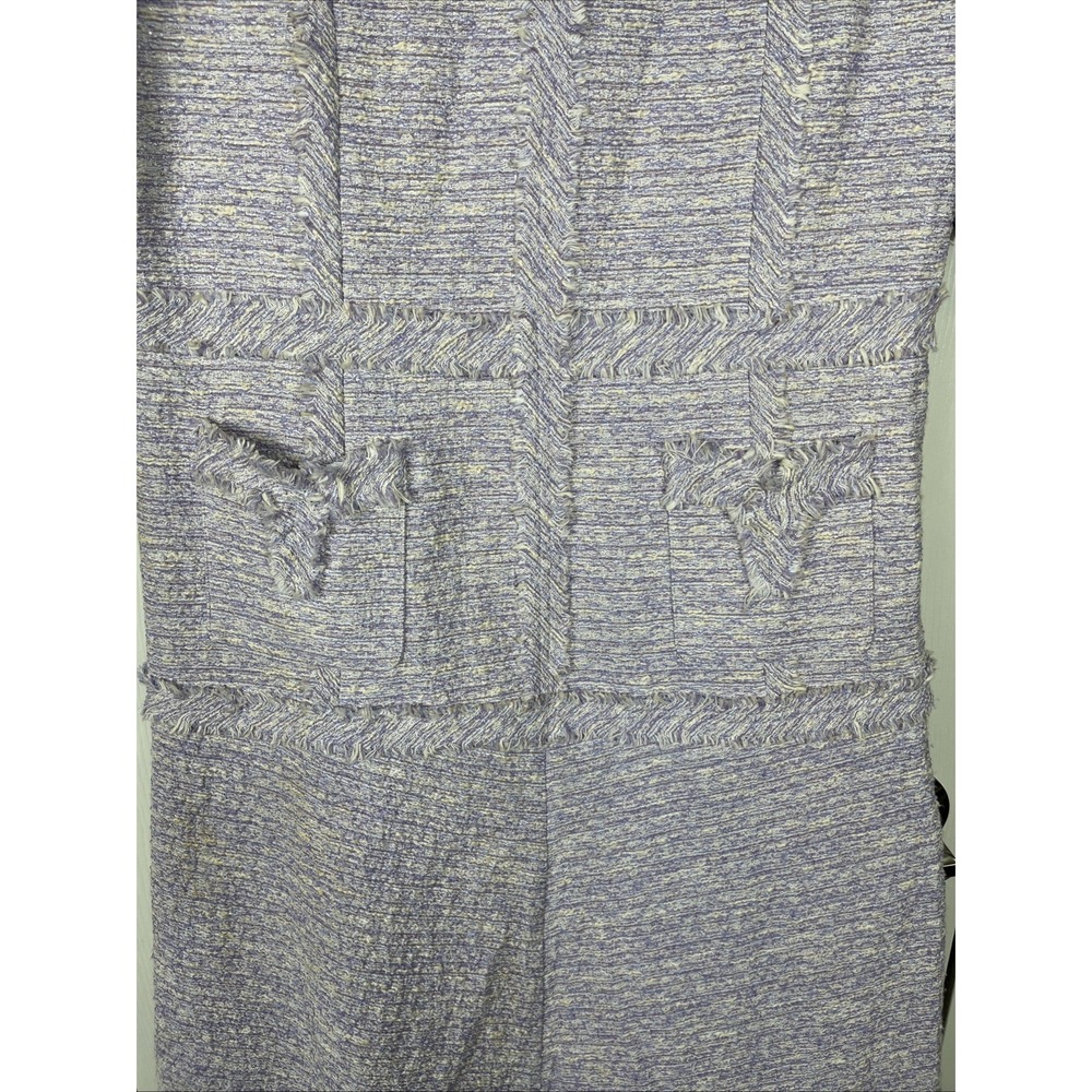 Teri Jon by‎ Rickie Freeman Metallic Tweed Geo Stripe Dress Womens Size 8 - Picture 4 of 11